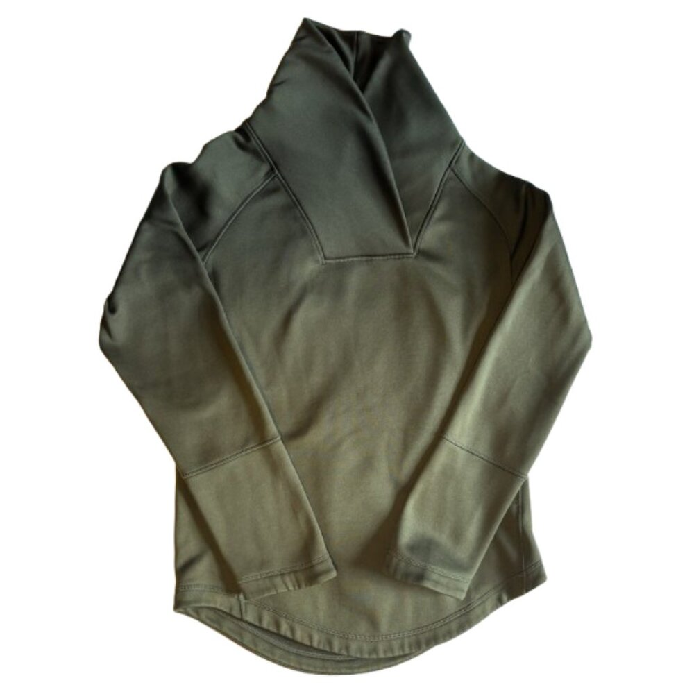 💚 Indygena Green Foldable Funnel-Neck Scuba L/S Top 💚